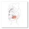 Designart - One Line Portrait of African American Woman III - Modern Canvas Wall Art Print